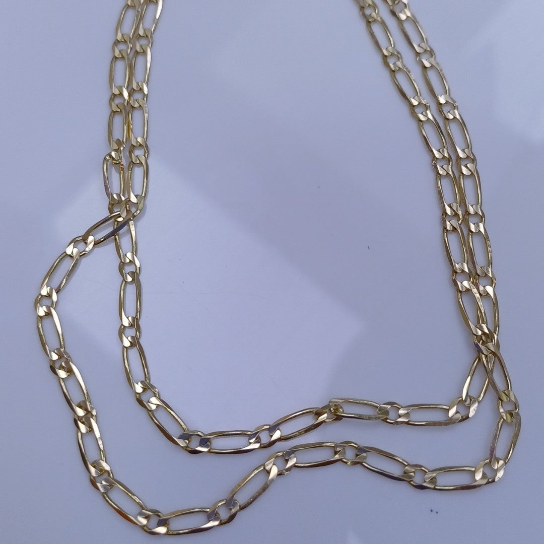CADENAS TEJIDO ESLABONES ORO 14K 55 CM 7.4 GR (NUEVO)