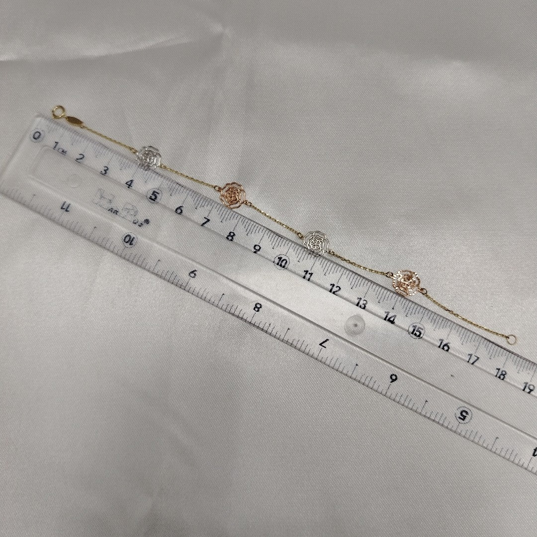 PULSERAS TEJIDO ESPECIAL C/DIJE ORO 10K 18 CM 1.4 GR (NUEVO)