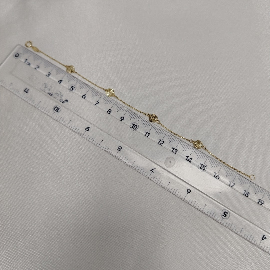 PULSERAS TEJIDO ESPECIAL C/DIJE ORO 10K 18 CM 1 GR (NUEVO)