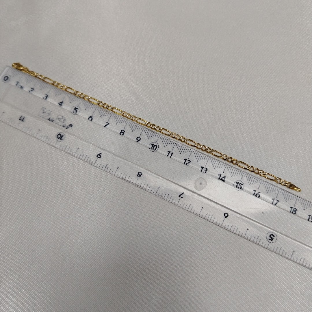 PULSERAS 3X1 DIAMANTADA ORO 14K 18 CM 3 GR (NUEVO)