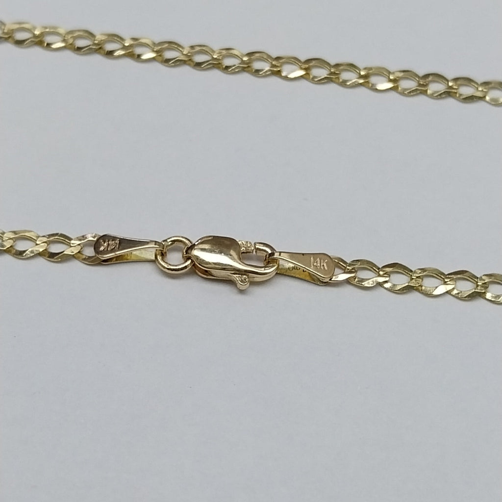 CADENAS TEJIDO BARBADA ORO 14K 60 CM 5.4 GR (NUEVO)