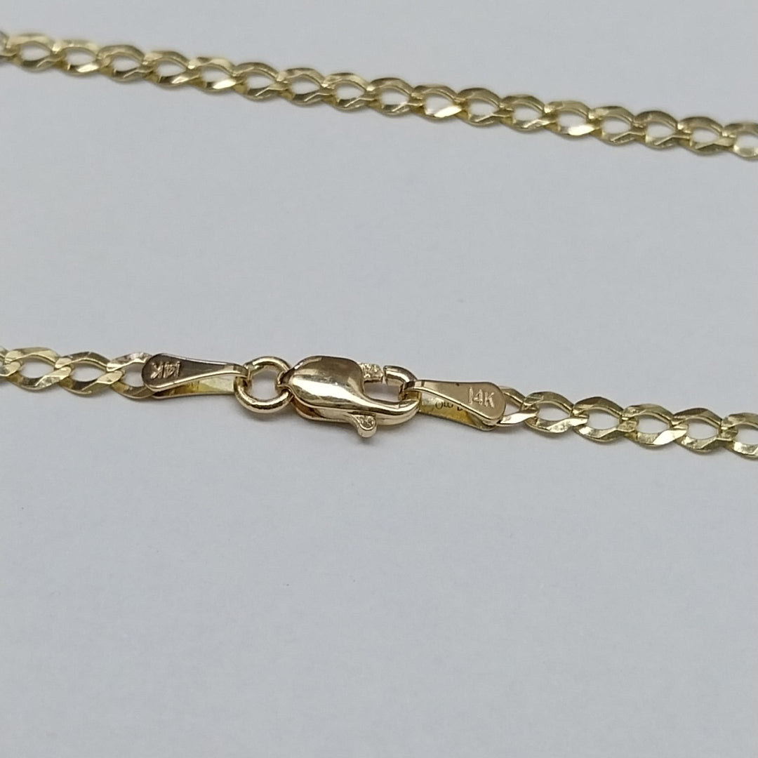 CADENAS TEJIDO BARBADA ORO 14K 60 CM 5.4 GR (NUEVO)
