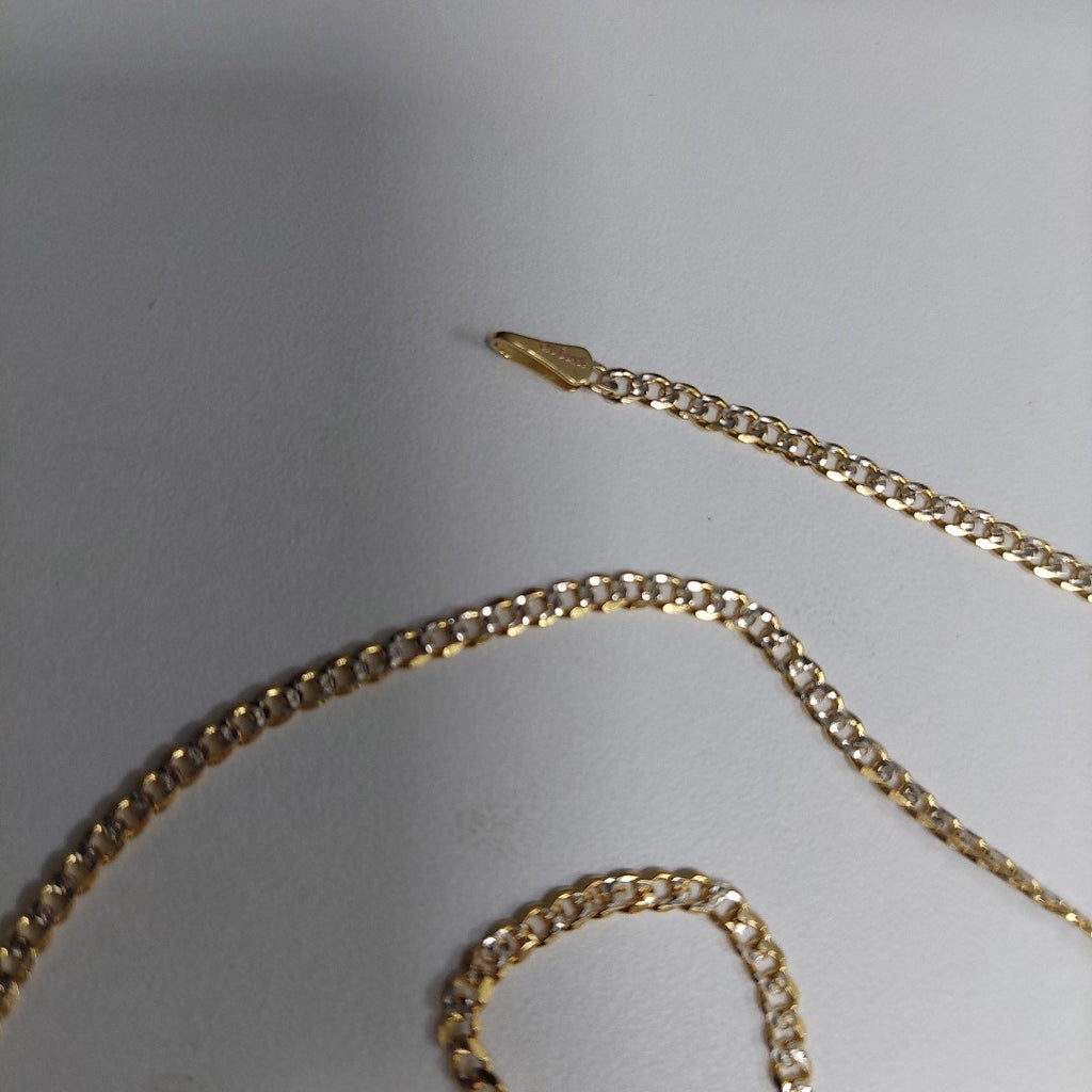 CADENAS BARBADA DIAMANTADA ORO 14K 60 CM 6.2 GR (NUEVO)