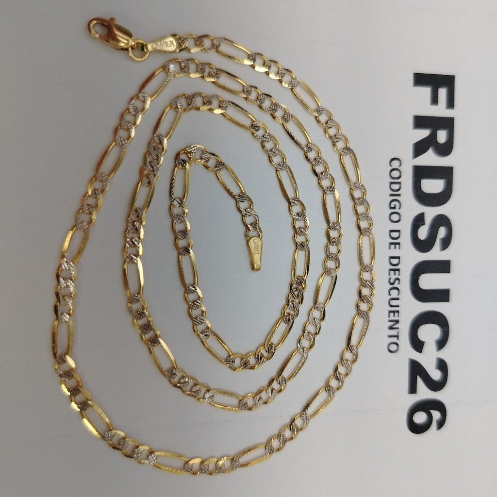CADENAS TEJIDO 3X1 DIAMANTADO ORO 10K 50 CM 5.8 GR (NUEVO)
