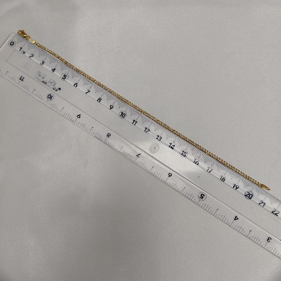 PULSERAS BARBADA DIAMANTADA ORO 14K 18 CM 2.4 GR (NUEVO)