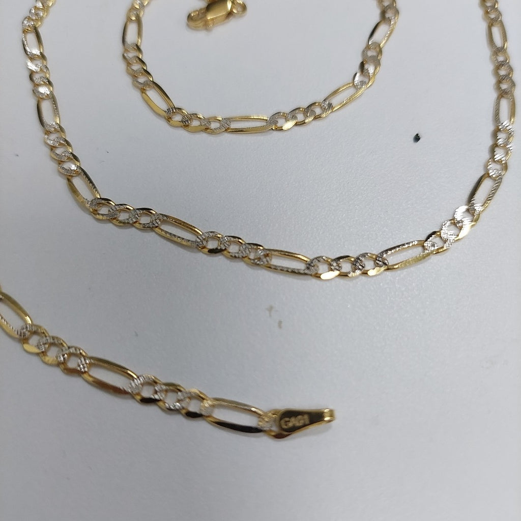 CADENAS TEJIDO 3X1 DIAMANTADO ORO 10K 55 CM 6.2 GR (NUEVO)