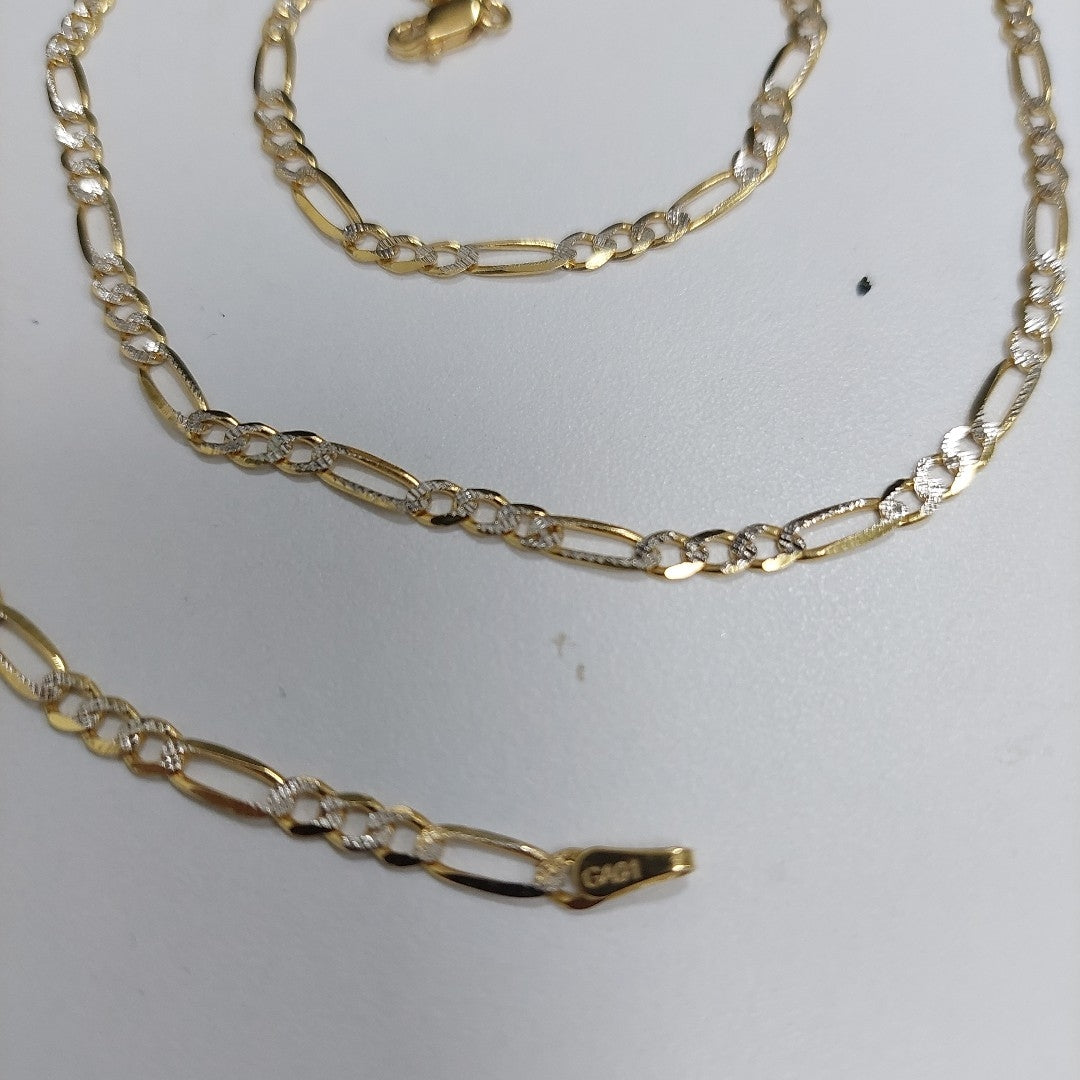 CADENAS TEJIDO 3X1 DIAMANTADO ORO 10K 55 CM 6.2 GR (NUEVO)