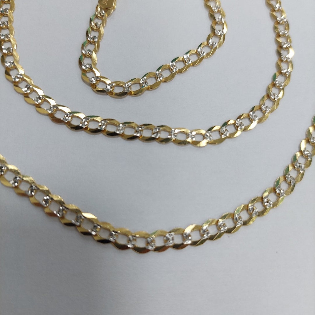 CADENAS BARBADA DIAMANTADA ORO 14K 55 CM 9 GR (NUEVO)