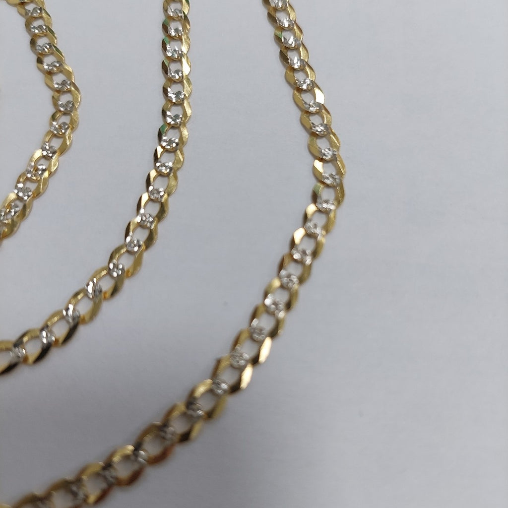 CADENAS BARBADA DIAMANTADA ORO 14K 55 CM 8.6 GR (NUEVO)