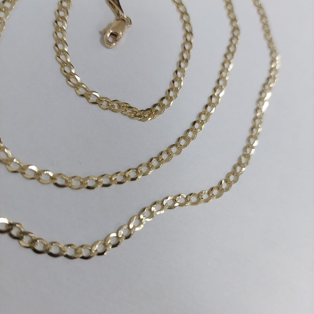 CADENAS TEJIDO BARBADA ORO 14K 60 CM 5.4 GR (NUEVO)