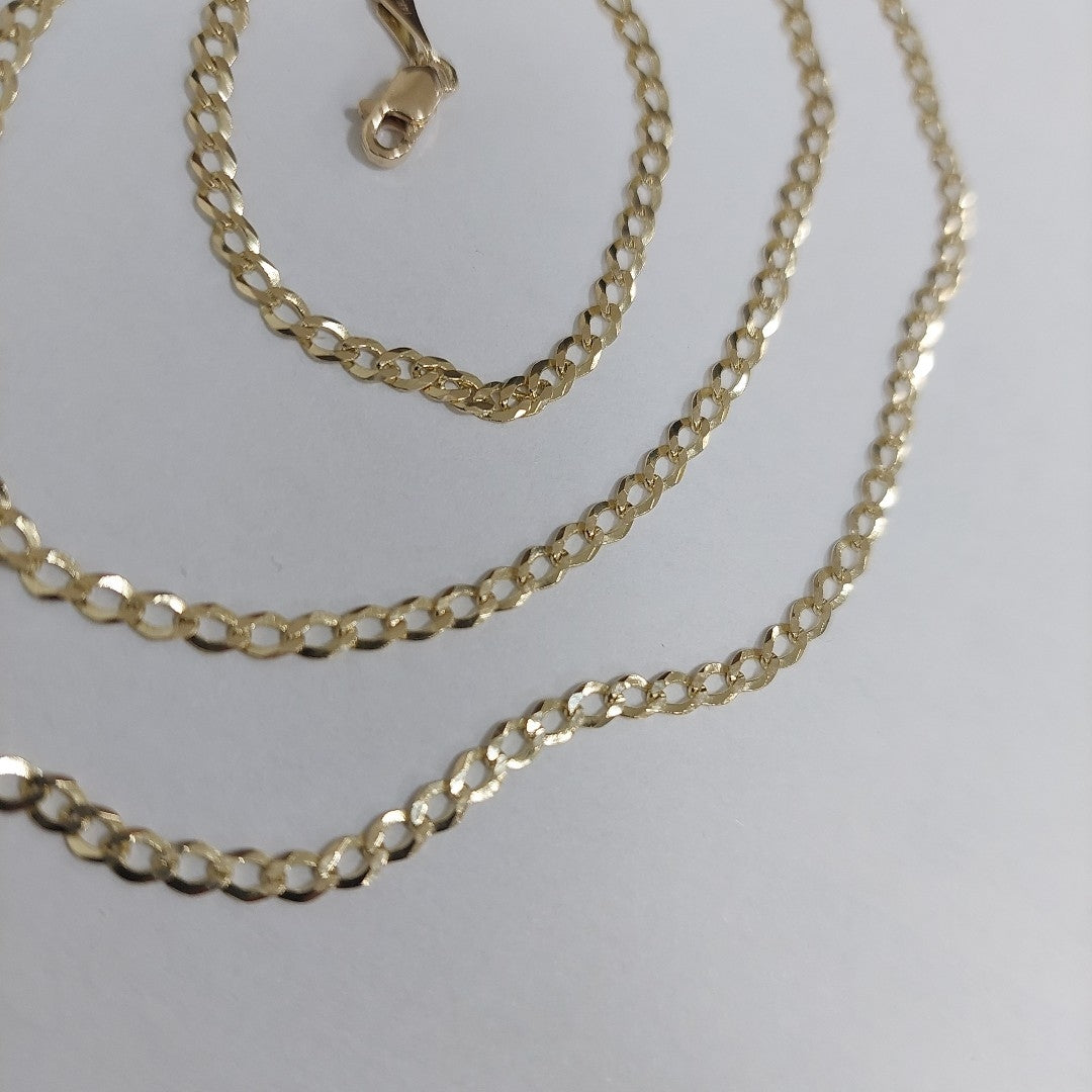 CADENAS TEJIDO BARBADA ORO 14K 60 CM 5.4 GR (NUEVO)