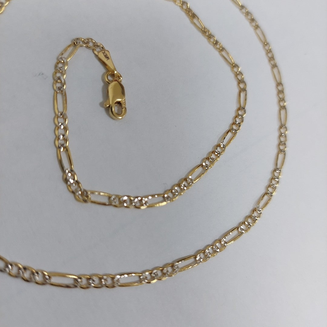 CADENAS TEJIDO 3X1 DIAMANTADA ORO 14K 55 CM 4.5 GR (NUEVO)
