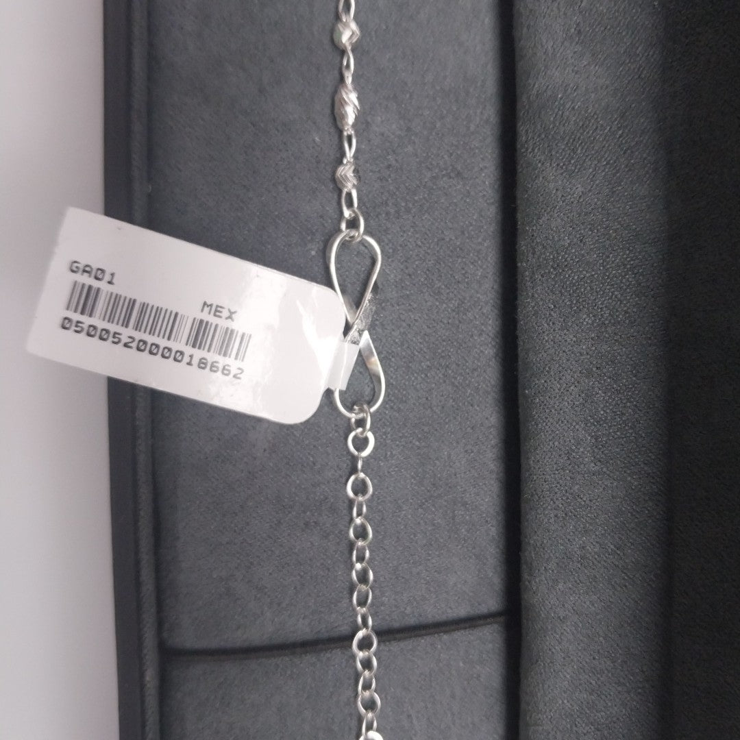 PULSERA TEJIDO INFINITO PLATA .925 18 CM 2.3 GR (NUEVO)