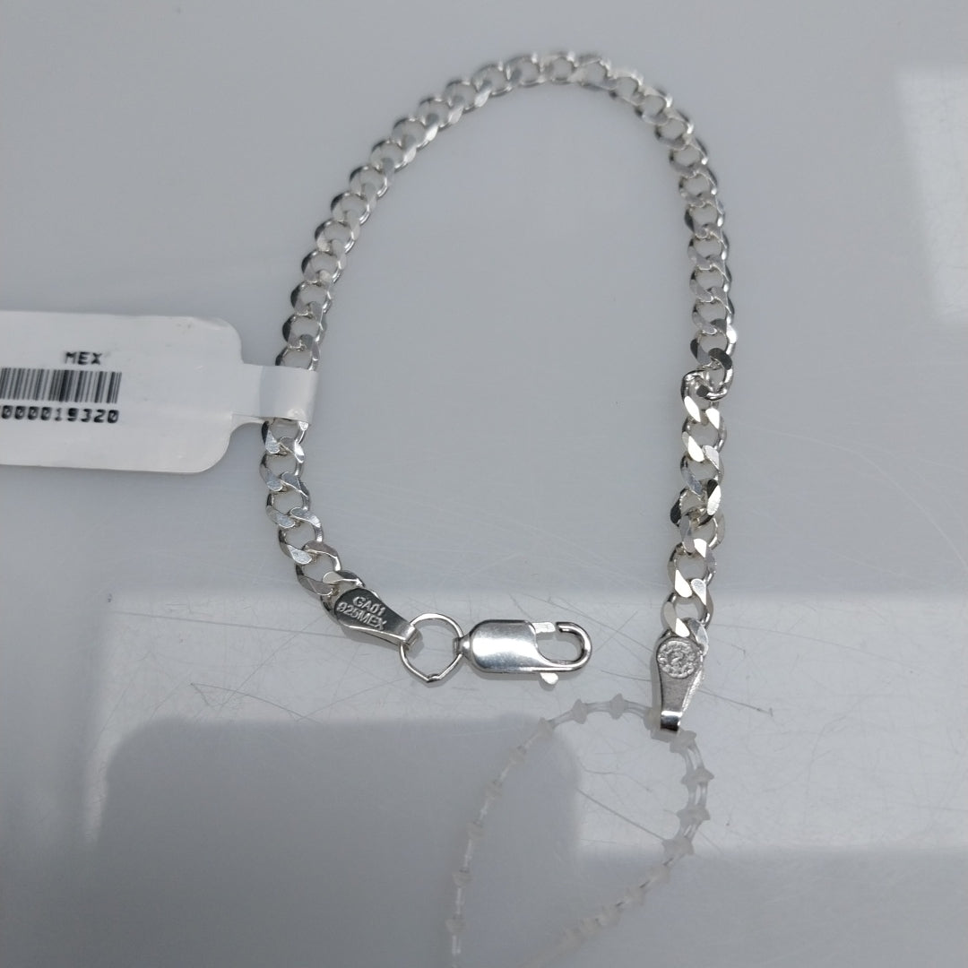 PULSERA TEJIDO BARBADA PLATA .925 16 CM 4.1 GR (NUEVO)