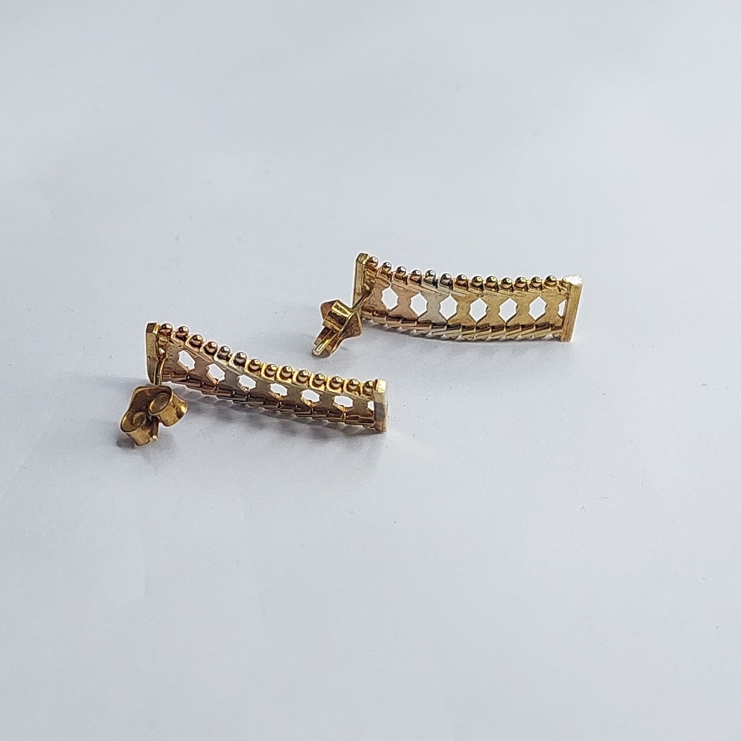 BROQUELES PAR ORO, ORO COMBINADO 14 K 3 GRMS (SEMINUEVO)