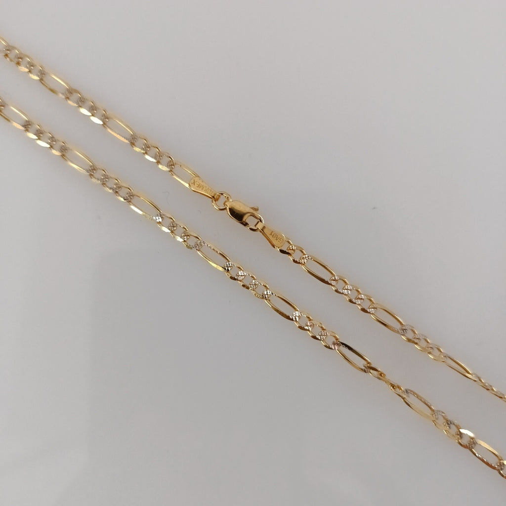 CADENAS TEJIDO 3X1 DIAMANTADO ORO 10K 60 CM 6.8 GR (NUEVO)