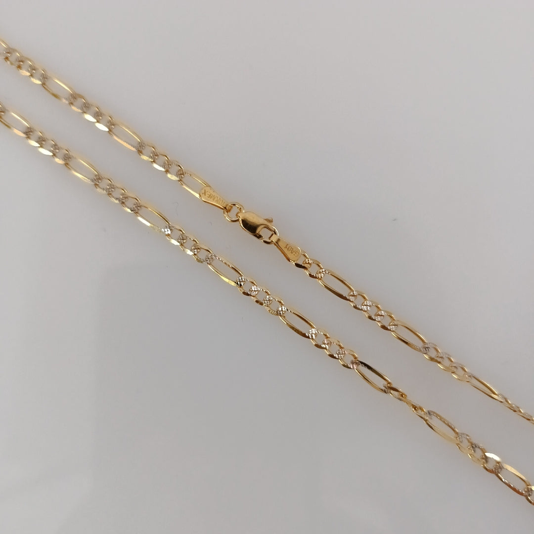 CADENAS TEJIDO 3X1 DIAMANTADO ORO 10K 60 CM 6.8 GR (NUEVO)