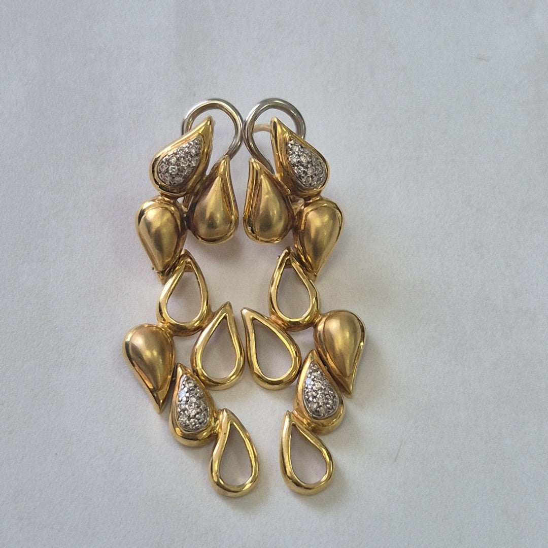ARETES PAR ORO, ORO COMBINADO 18 K 10.9 GRMS (SEMINUEVO)