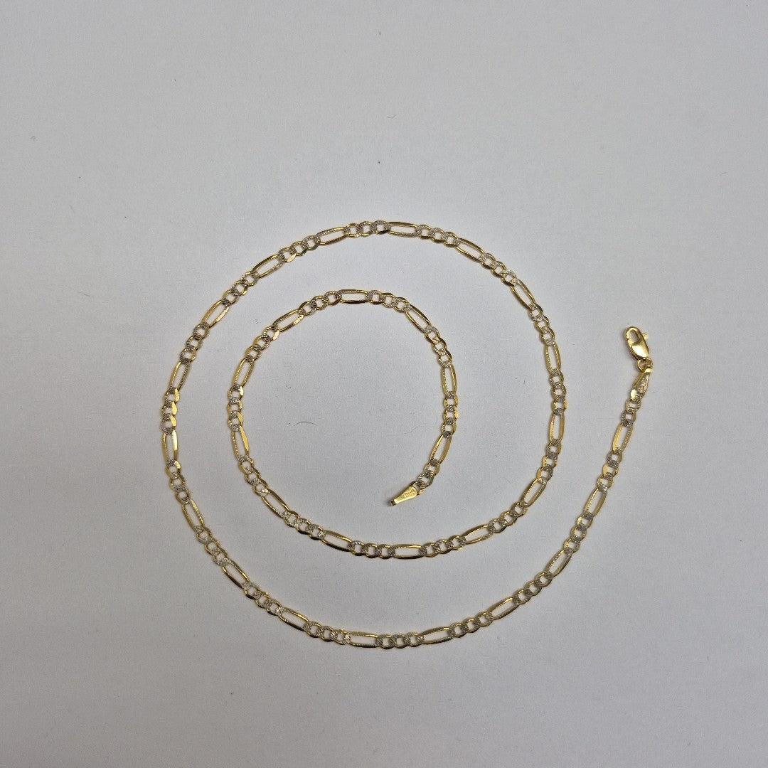 CADENAS TEJIDO 3X1 DIAMANTADO ORO 10K 50 CM 5.7 GR (NUEVO)