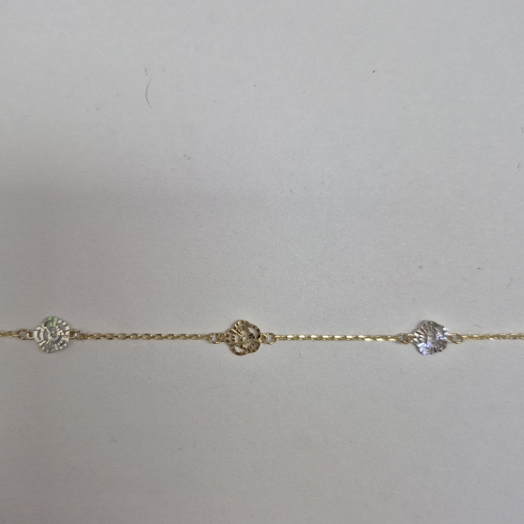 PULSERAS TEJIDO ESPECIAL C/DIJE ORO 10K 18 CM 1.1 GR (NUEVO)