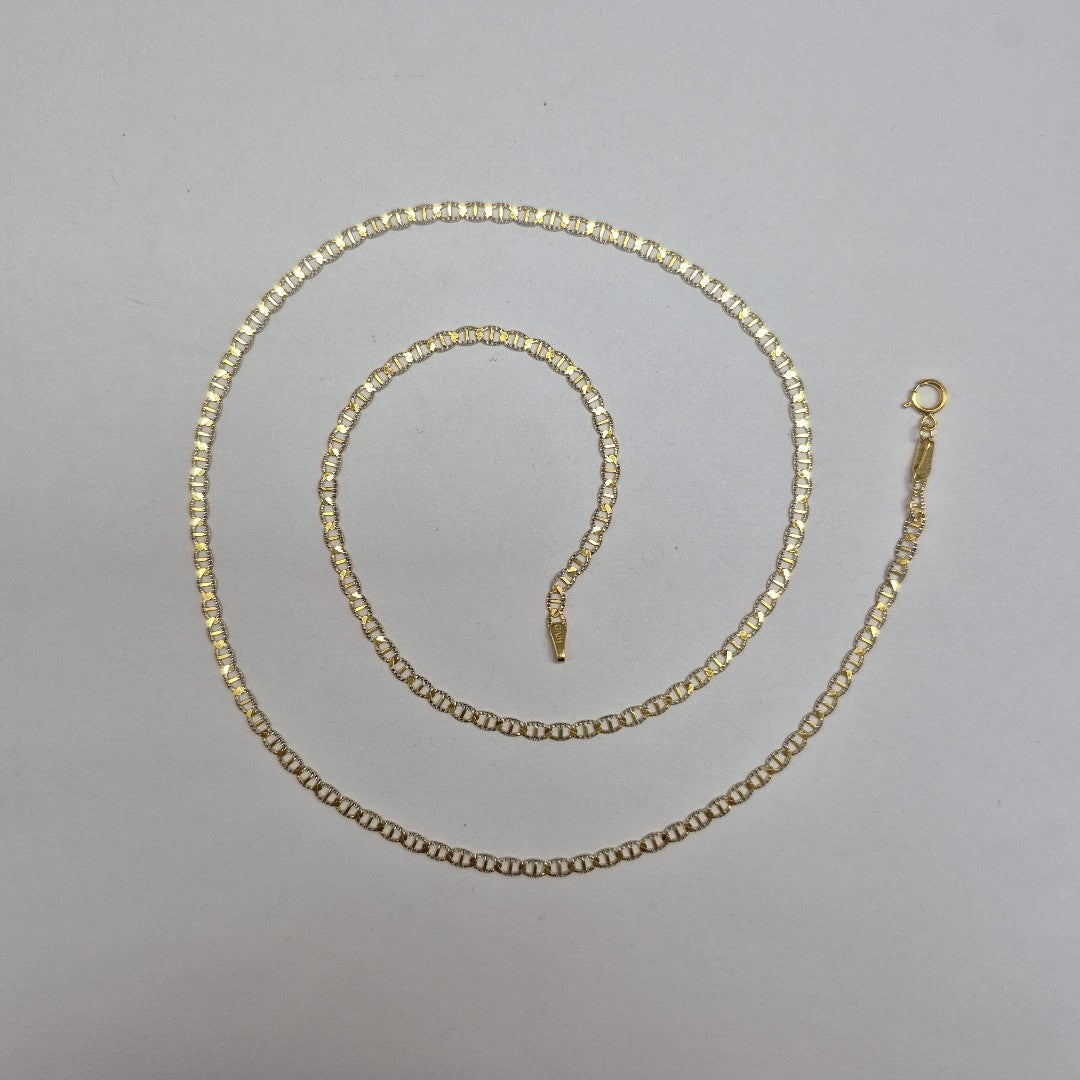 CADENAS TEJIDO GUCHI DIAMANTADO ORO 10K 55 CM 3.9 GR (NUEVO)
