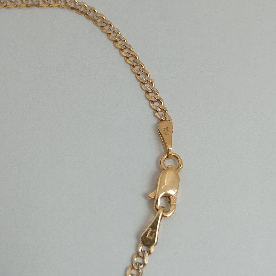 PULSERAS BARBADA DIAMANTADA ORO 14K 18 CM 2.4 GR (NUEVO)