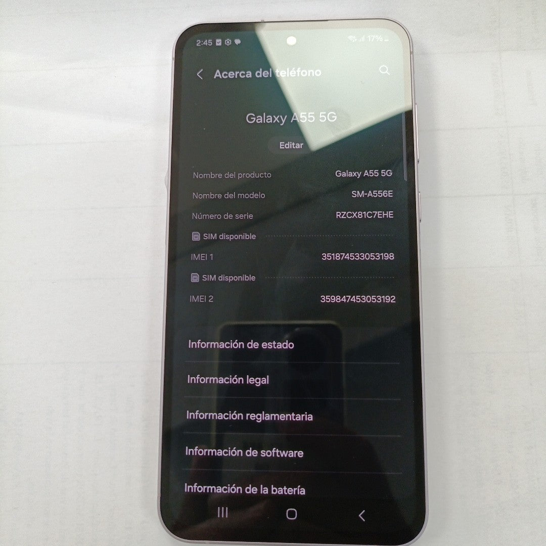 CELULAR SAMSUNG GALAXY A55 5G SM-A556E (2024) 128 GB 8 GB RAM (SEMINUEVO)