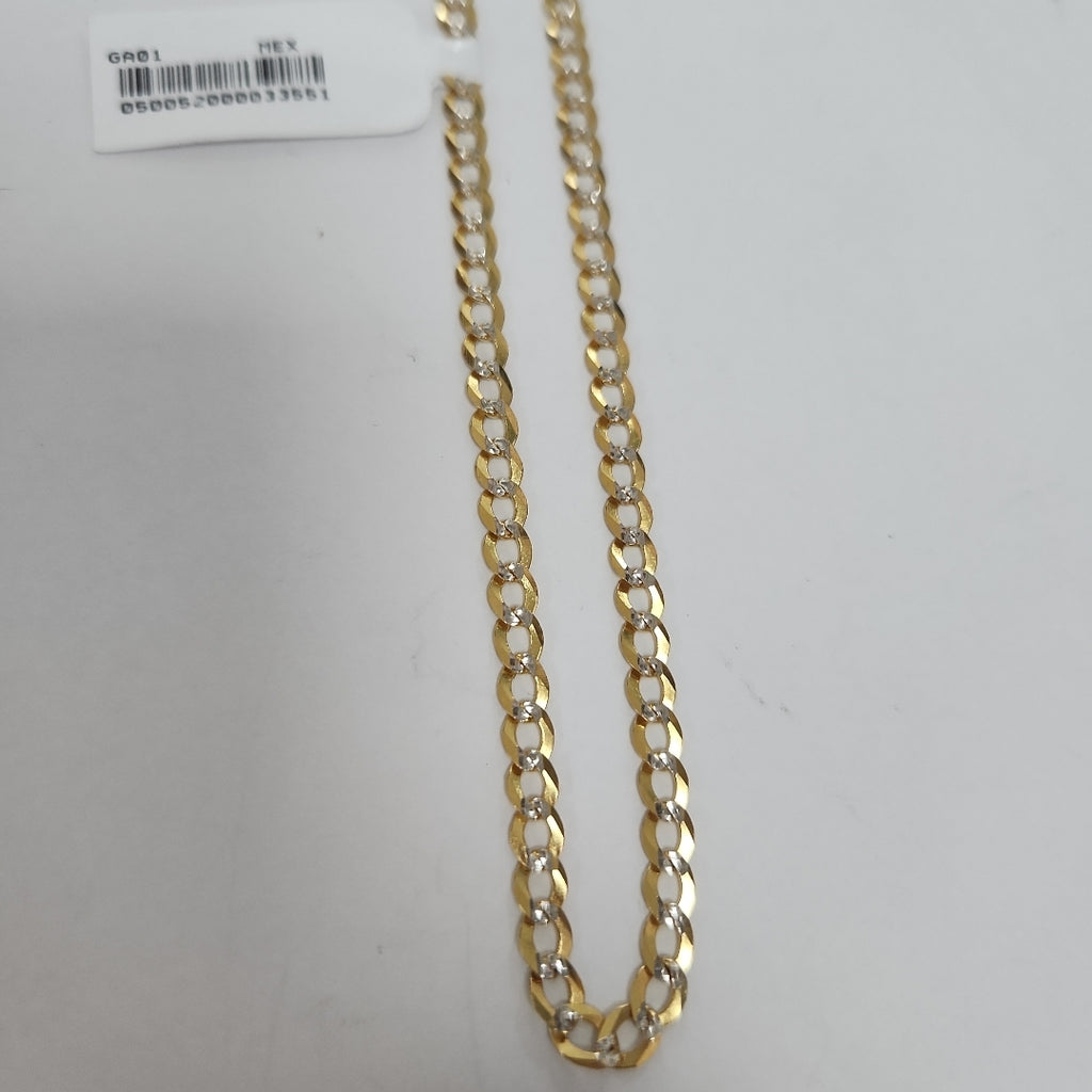 CADENAS BARBADA DIAMANTADA ORO 14K 55 CM 8.9 GR (NUEVO)