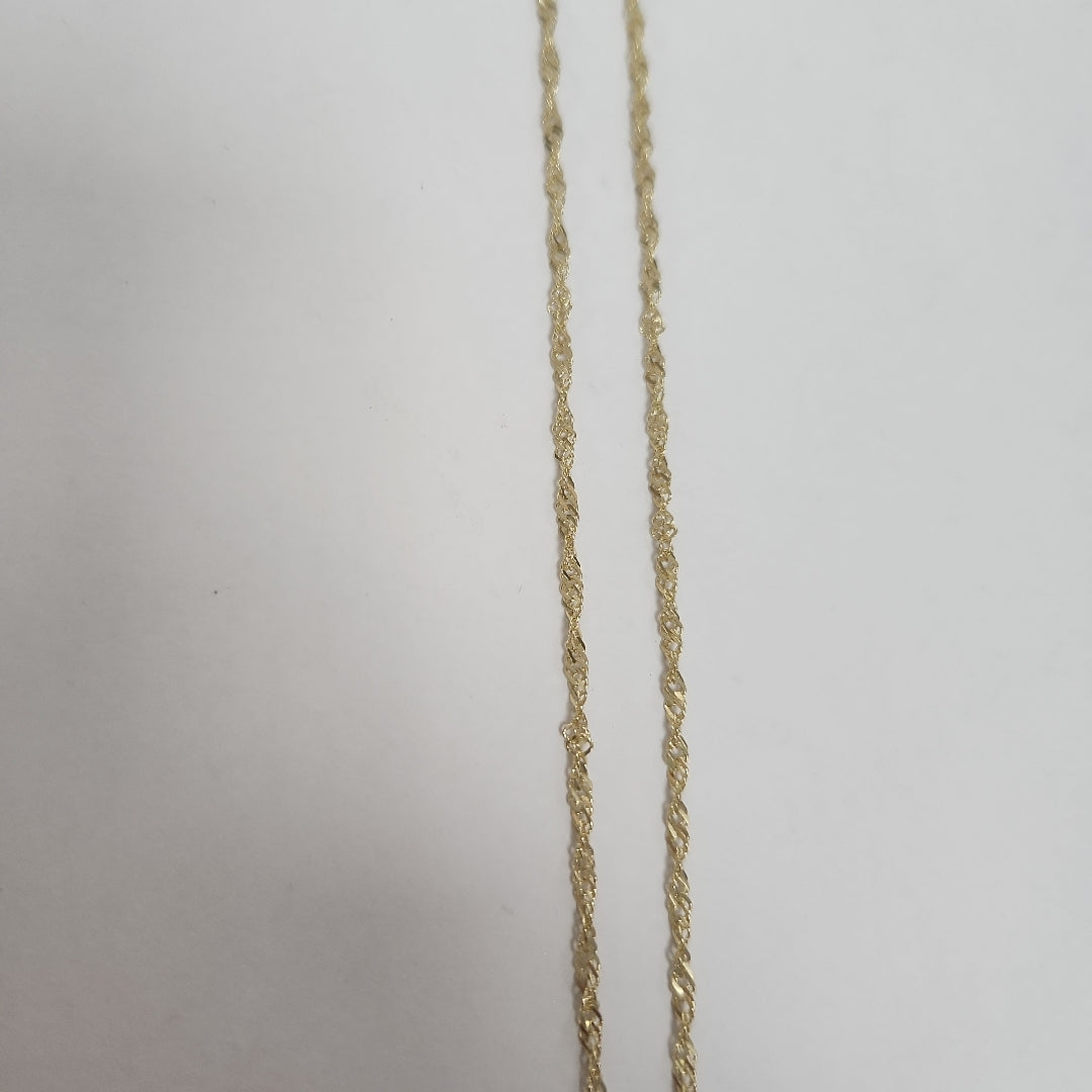 CADENAS TEJIDO MEDIO TZL ORO 14K 55 CM 3.1 GR (NUEVO)