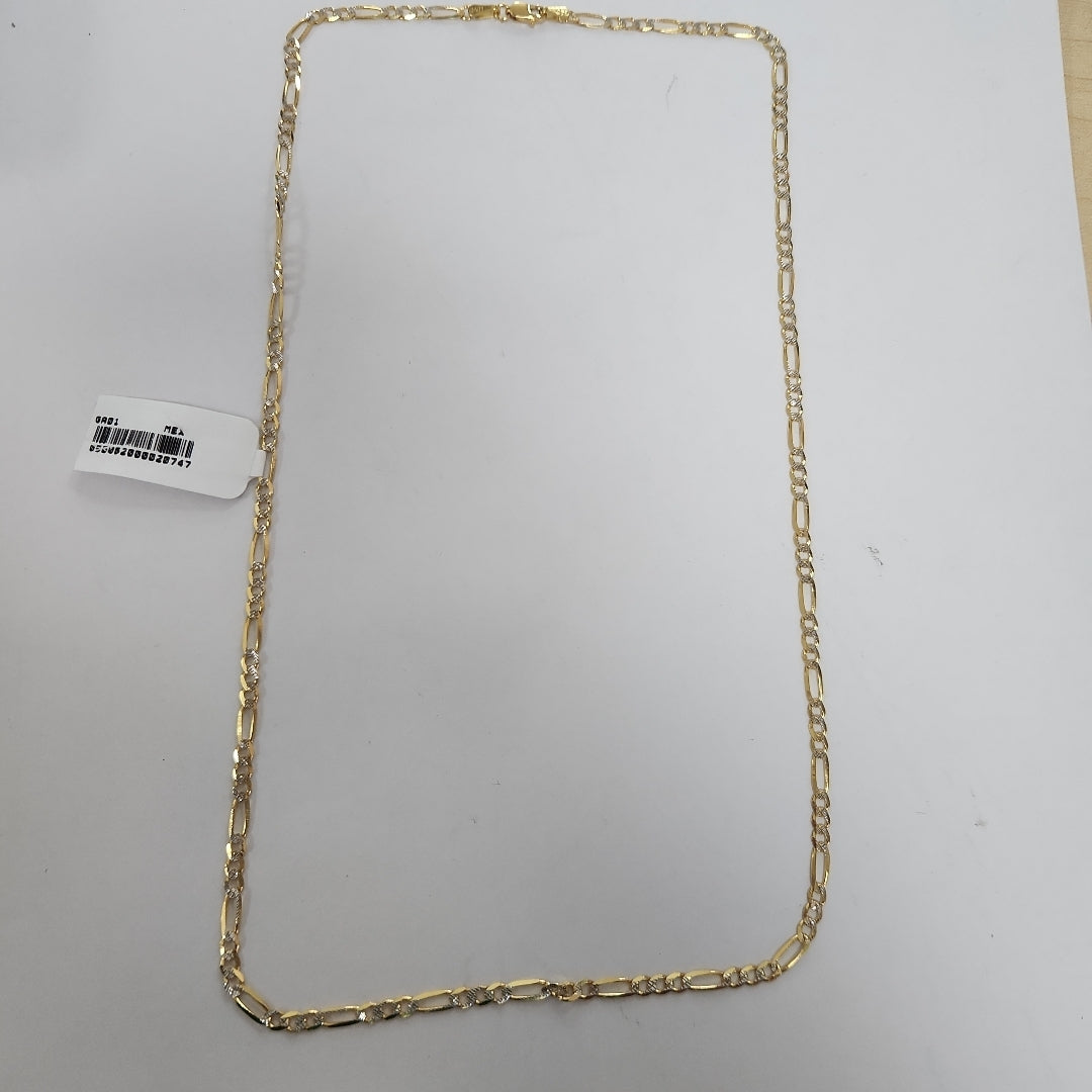 CADENAS TEJIDO 3X1 DIAMANTADO ORO 10K 55 CM 6.2 GR (NUEVO)