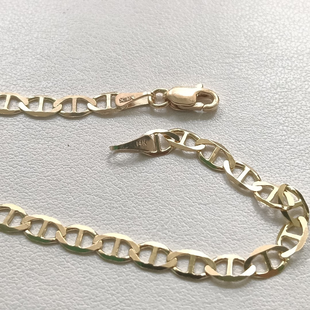 PULSERAS TEJIDO MARINERA ORO 14K 18 CM 2.9 GR (NUEVO)