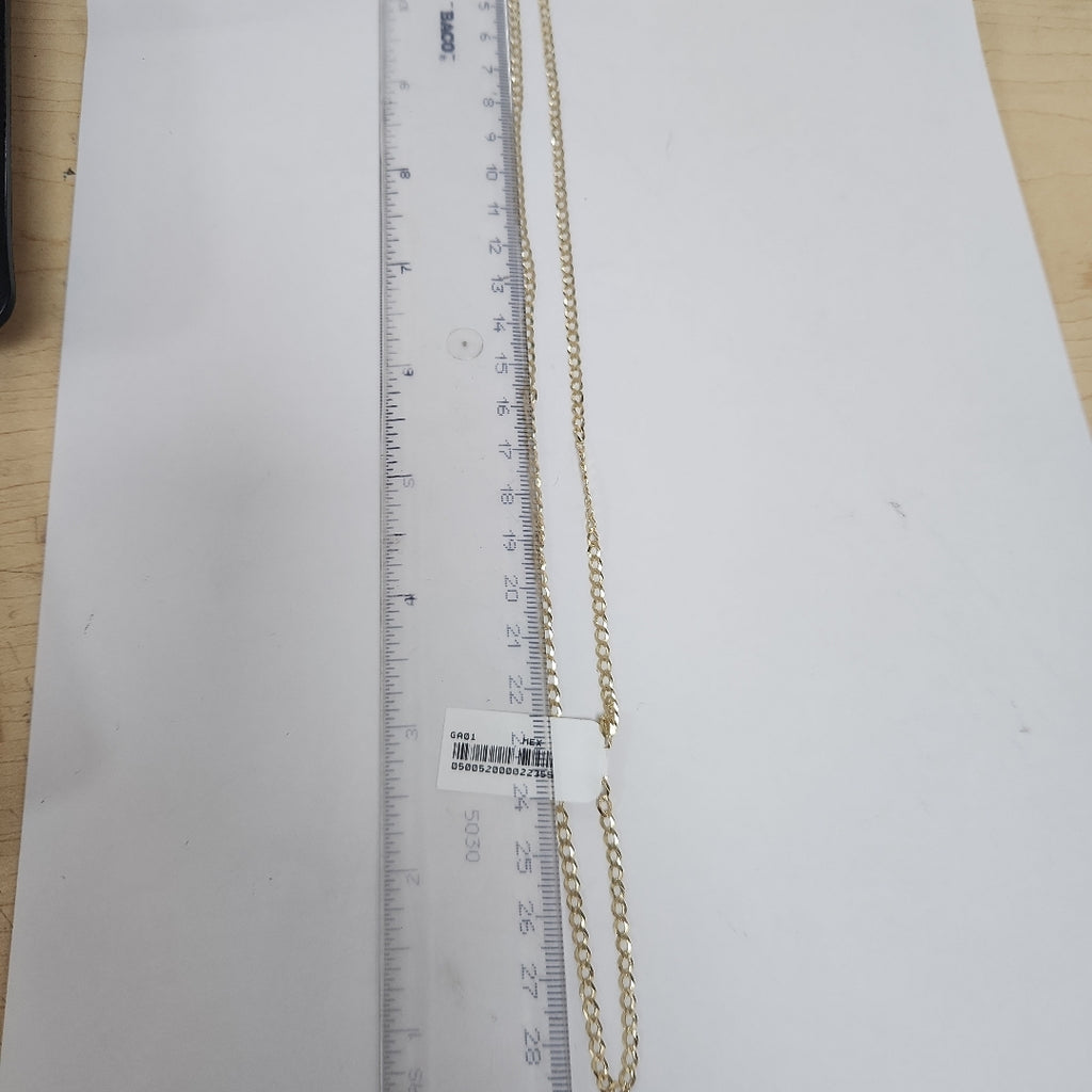 CADENAS TEJIDO BARBADA ORO 14K 60 CM 5.4 GR (NUEVO)