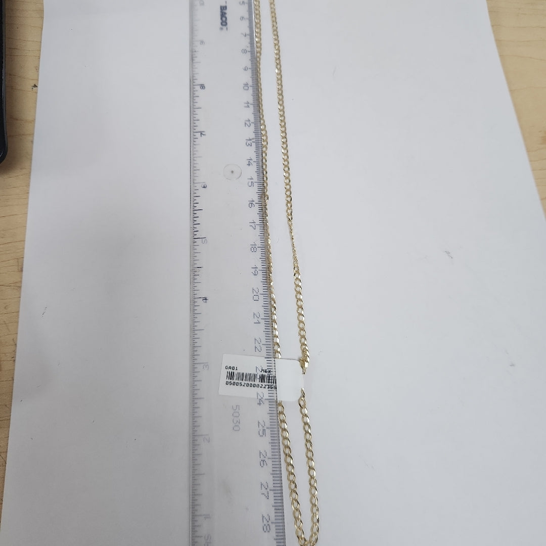 CADENAS TEJIDO BARBADA ORO 14K 60 CM 5.4 GR (NUEVO)