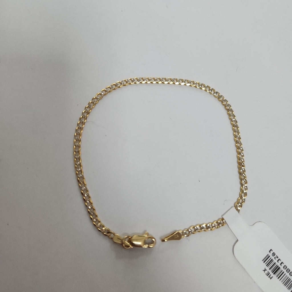 PULSERAS BARBADA DIAMANTADA ORO 14K 18 CM 2.2 GR (NUEVO)