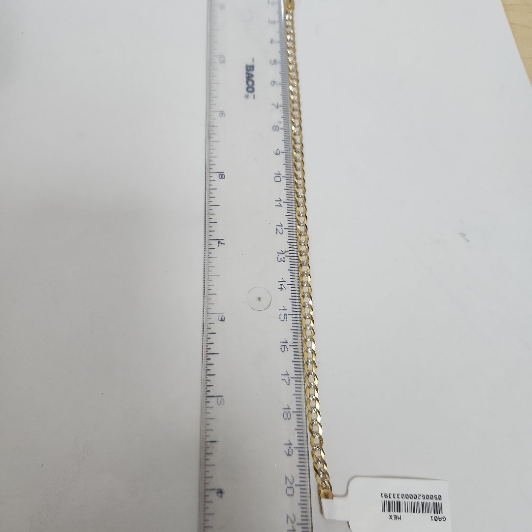 PULSERAS BARBADA DIAMANTADA ORO 14K 21 CM 3.5 GR (NUEVO)