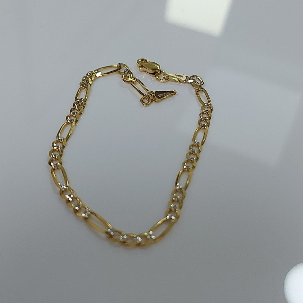 PULSERAS 3X1 DIAMANTADA ORO 14K 18 CM 3 GR (NUEVO)