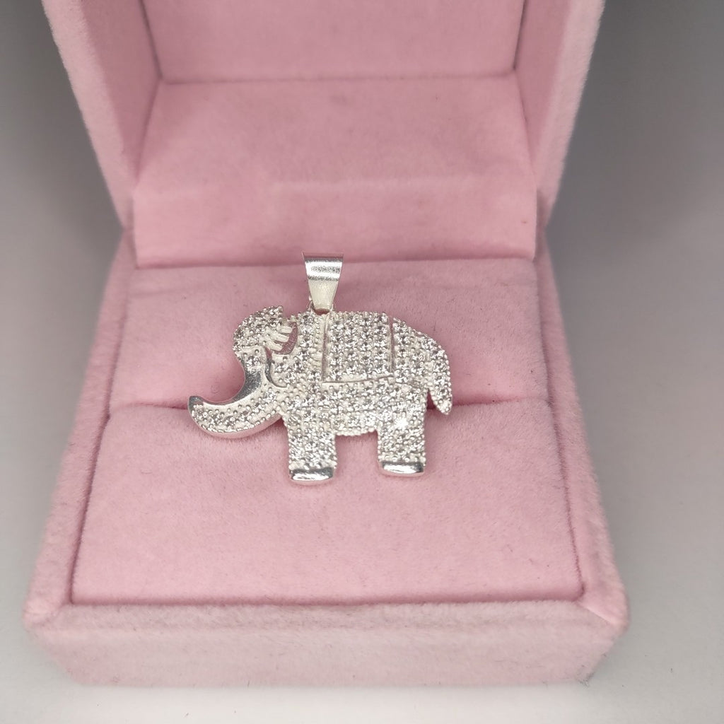 DIJE ELEFANTE C/CIRCONIAS PLATA .925 5 GR (NUEVO)