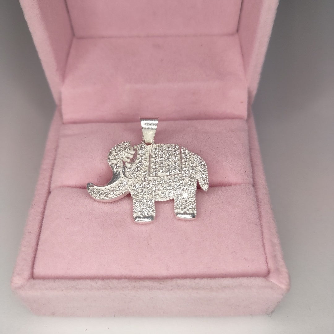 DIJE ELEFANTE C/CIRCONIAS PLATA .925 5 GR (NUEVO)