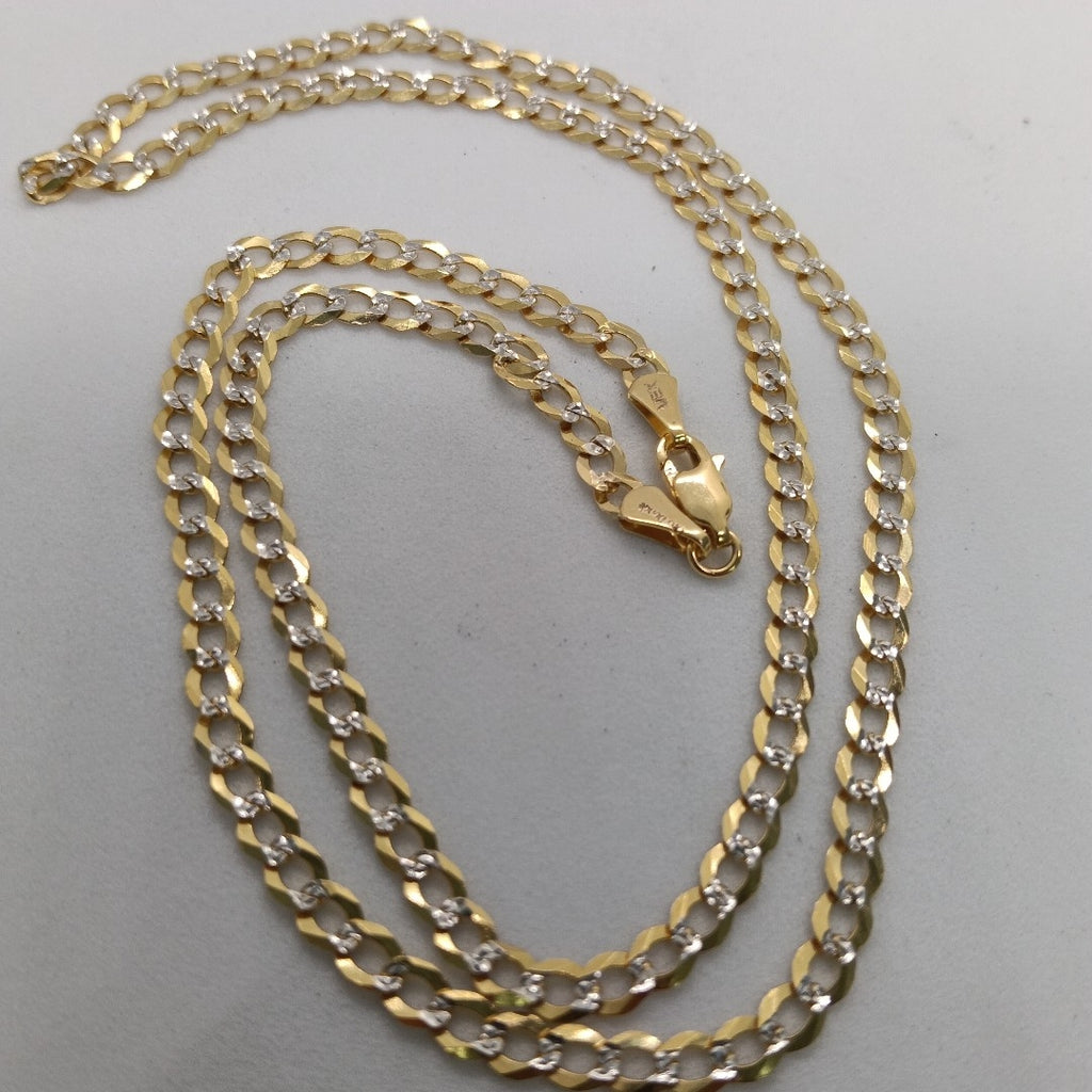 CADENAS BARBADA DIAMANTADA ORO 14K 55 CM 8.9 GR (NUEVO)