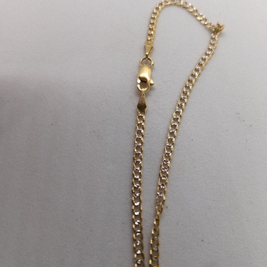 CADENAS BARBADA DIAMANTADA ORO 14K 55 CM 5.8 GR (NUEVO)