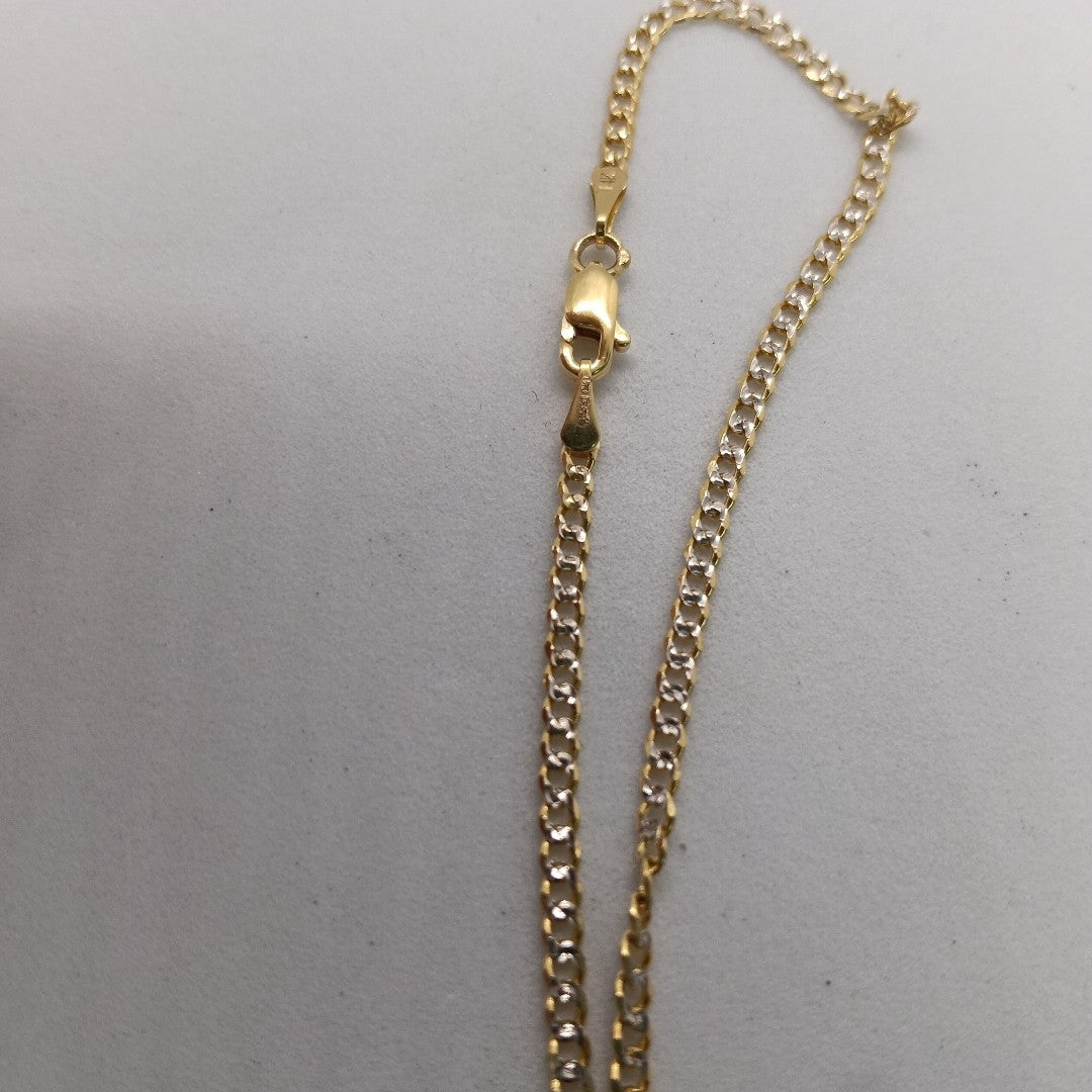 CADENAS BARBADA DIAMANTADA ORO 14K 55 CM 5.8 GR (NUEVO)