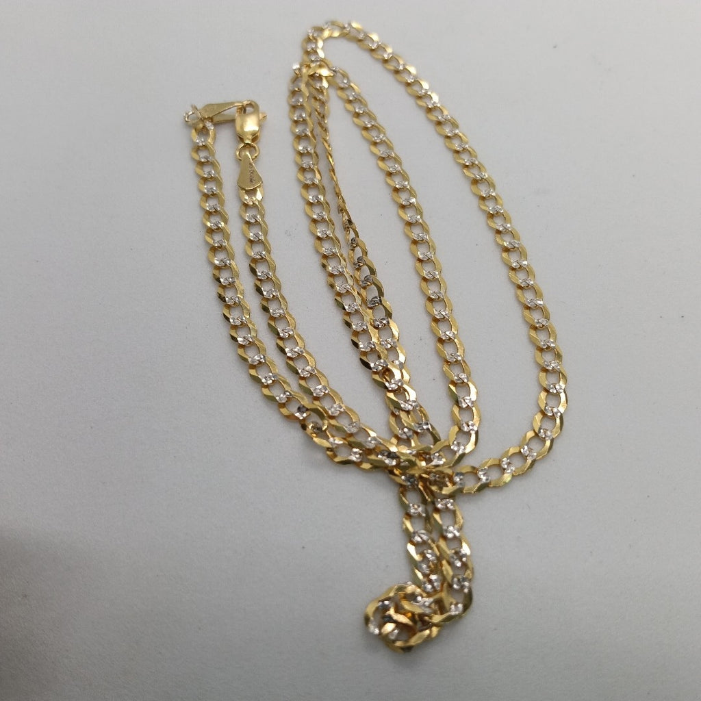 CADENAS BARBADA DIAMANTADA ORO 14K 60 CM 9.5 GR (NUEVO)