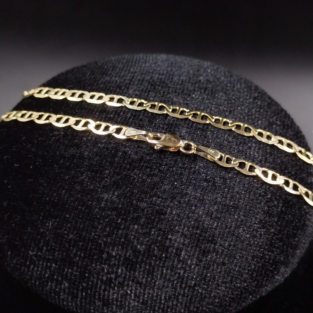 CADENAS TEJIDO MARINERA ORO 14K 50 CM 7.5 GR (NUEVO)