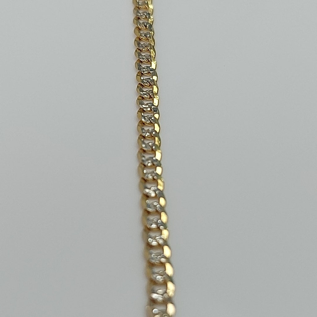 PULSERAS TEJIDO BARBADA DIAMANTADA ORO 14K 18 CM 3.1 GR (NUEVO)