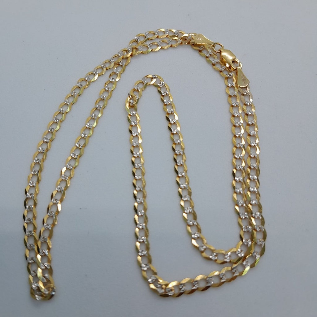 CADENAS BARBADA DIAMANTADA ORO 14K 55 CM 9 GR (NUEVO)