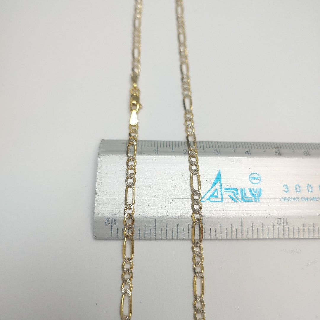 CADENAS TEJIDO 3X1 DIAMANTADO ORO 10K 50 CM 5.6 GR (NUEVO)