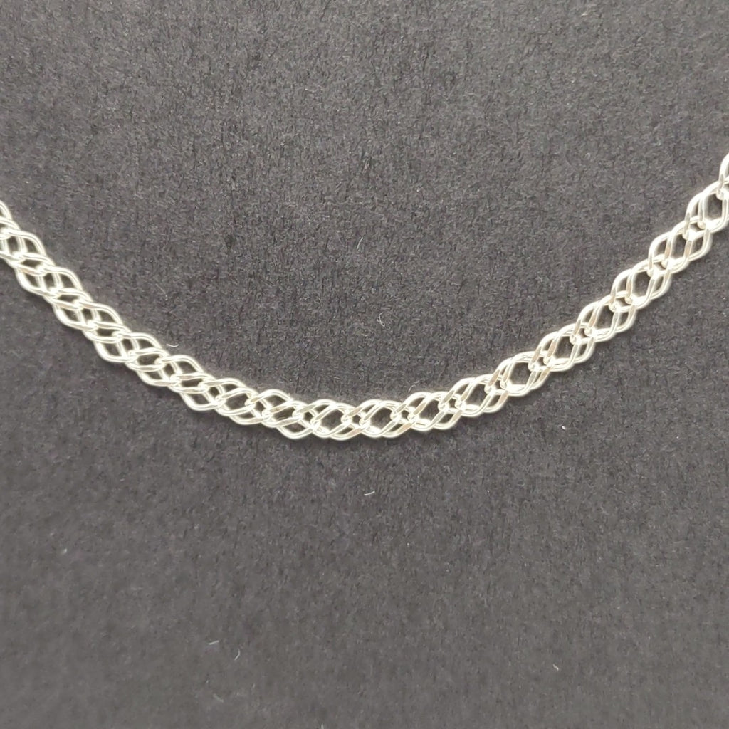 CADENA TEJIDO ESLABONES PLATA .925 55 CM 4.2 GR (NUEVO)