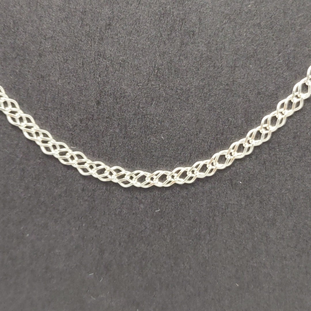 CADENA TEJIDO ESLABONES PLATA .925 55 CM 4.2 GR (NUEVO)