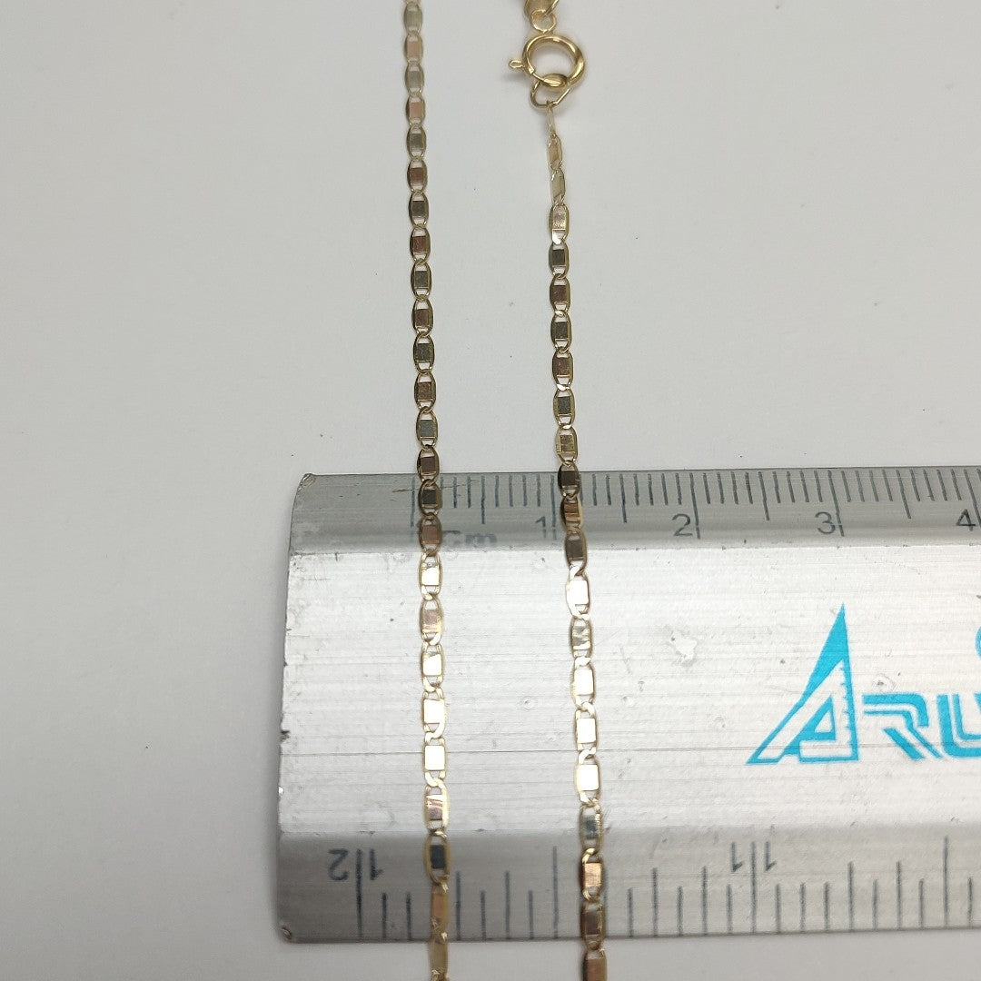 CADENAS TEJIDO ESPEJO ORO 10K 50 CM 1.6 GR (NUEVO)