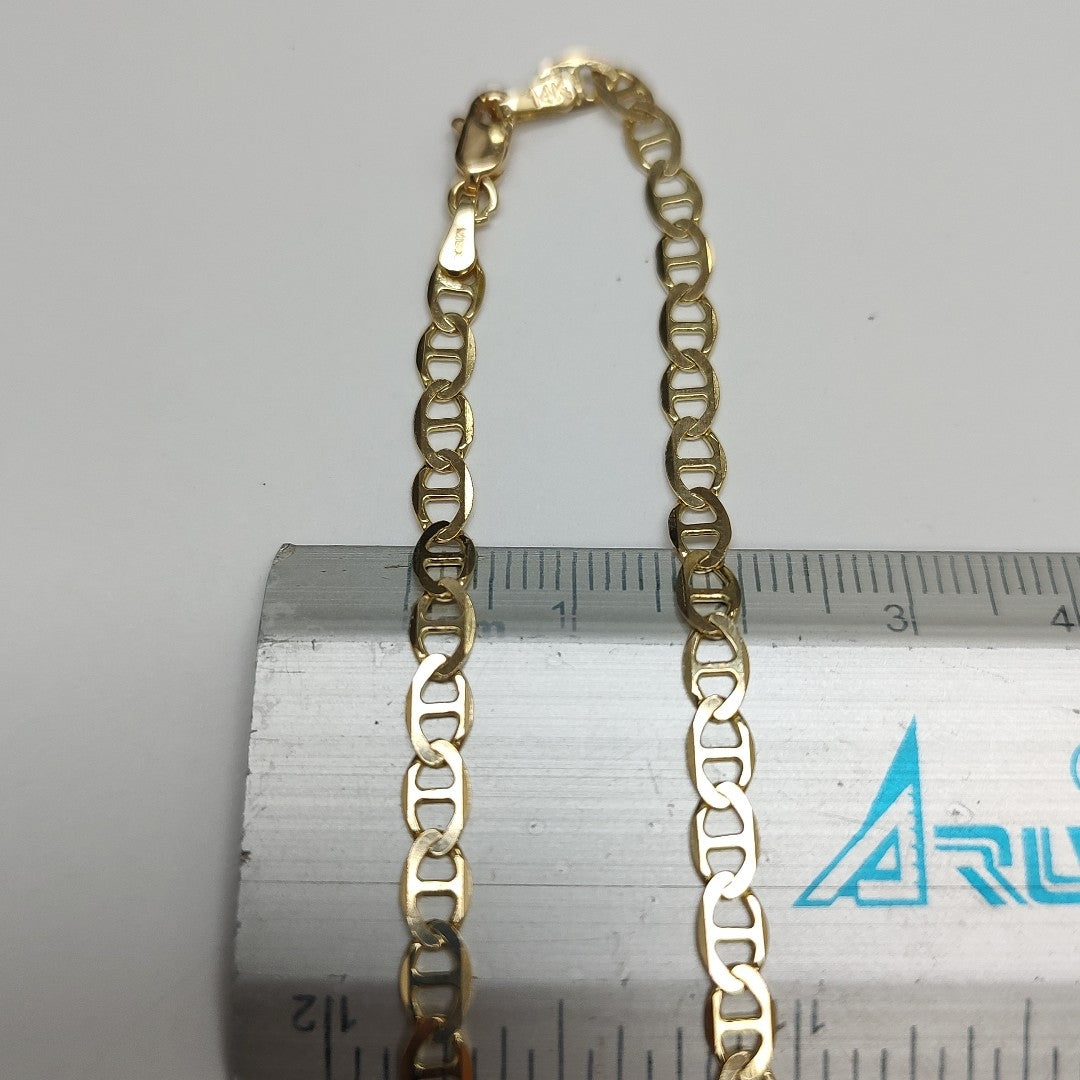 PULSERAS TEJIDO MARINERA ORO 14K 21 CM 3.5 GR (NUEVO)
